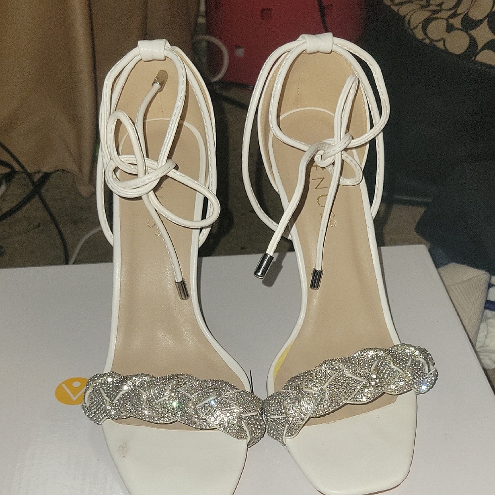 VENUS White and Silver Heels